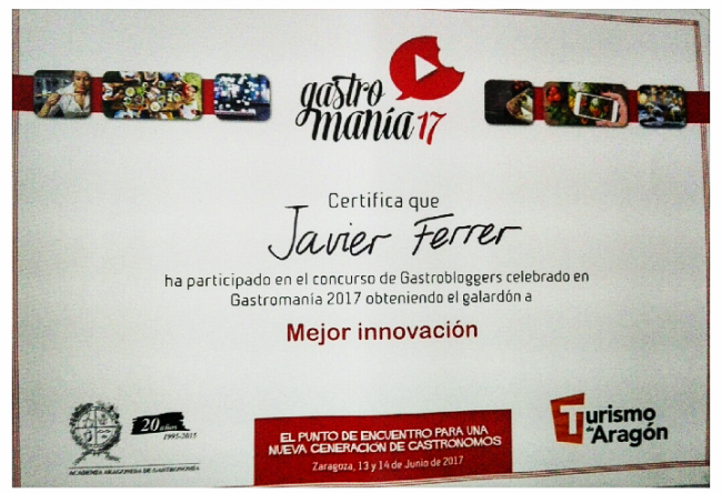 PREMIO Gastromanía - eldisparatedeJavi